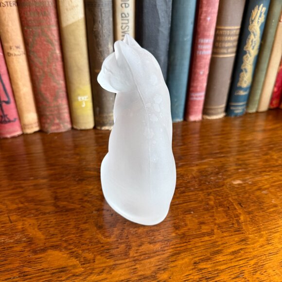 1985 Swedish Frosted Art Glass Cat - Picture 9 of 15